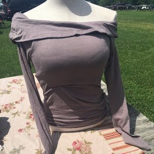 Light Mauve Off-The-Shoulders Top